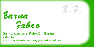 barna fabro business card